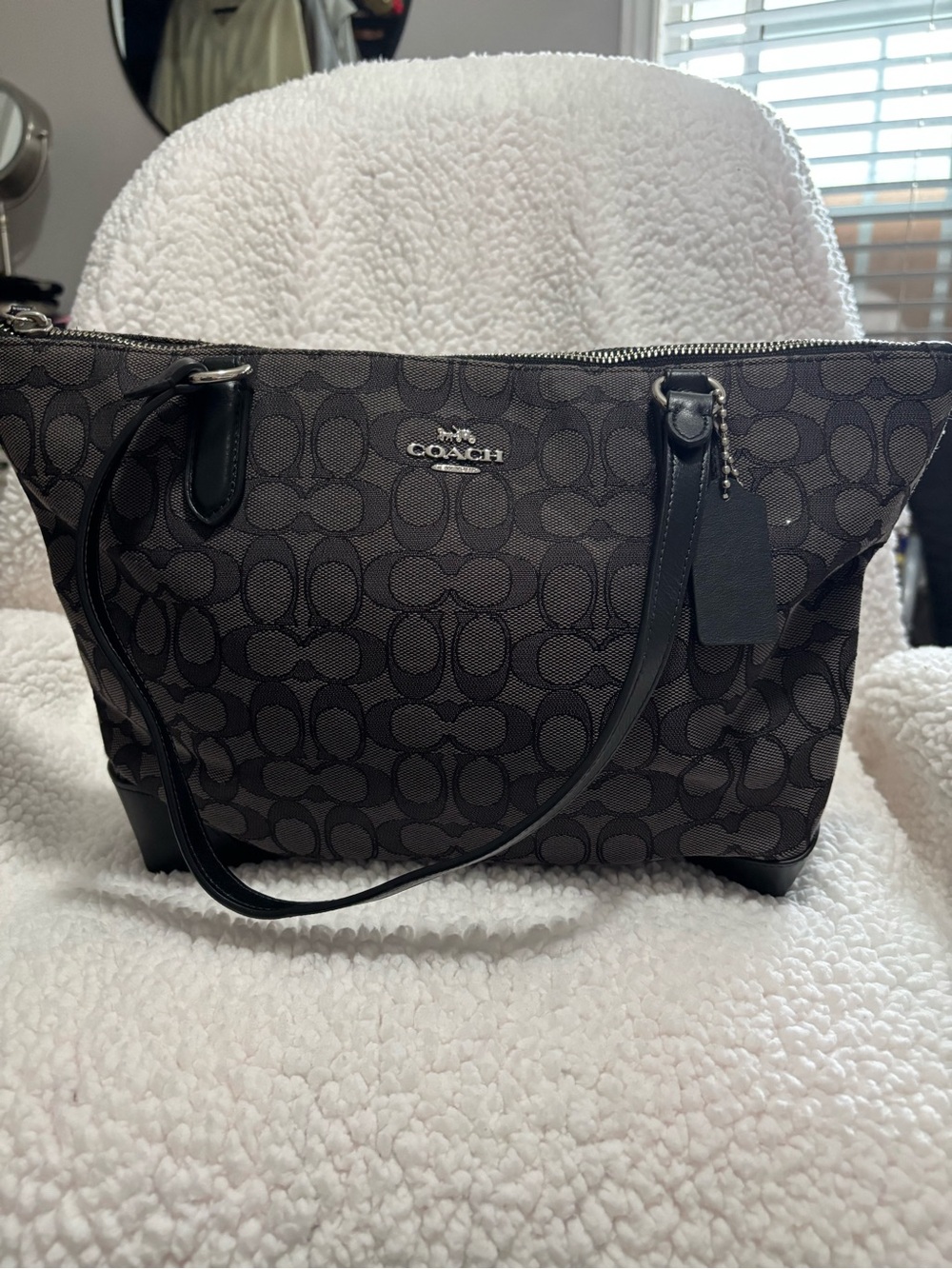 Coach Charcoal/Black Signature Tote